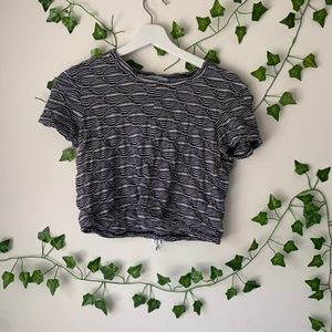 Zara cropped black & white top